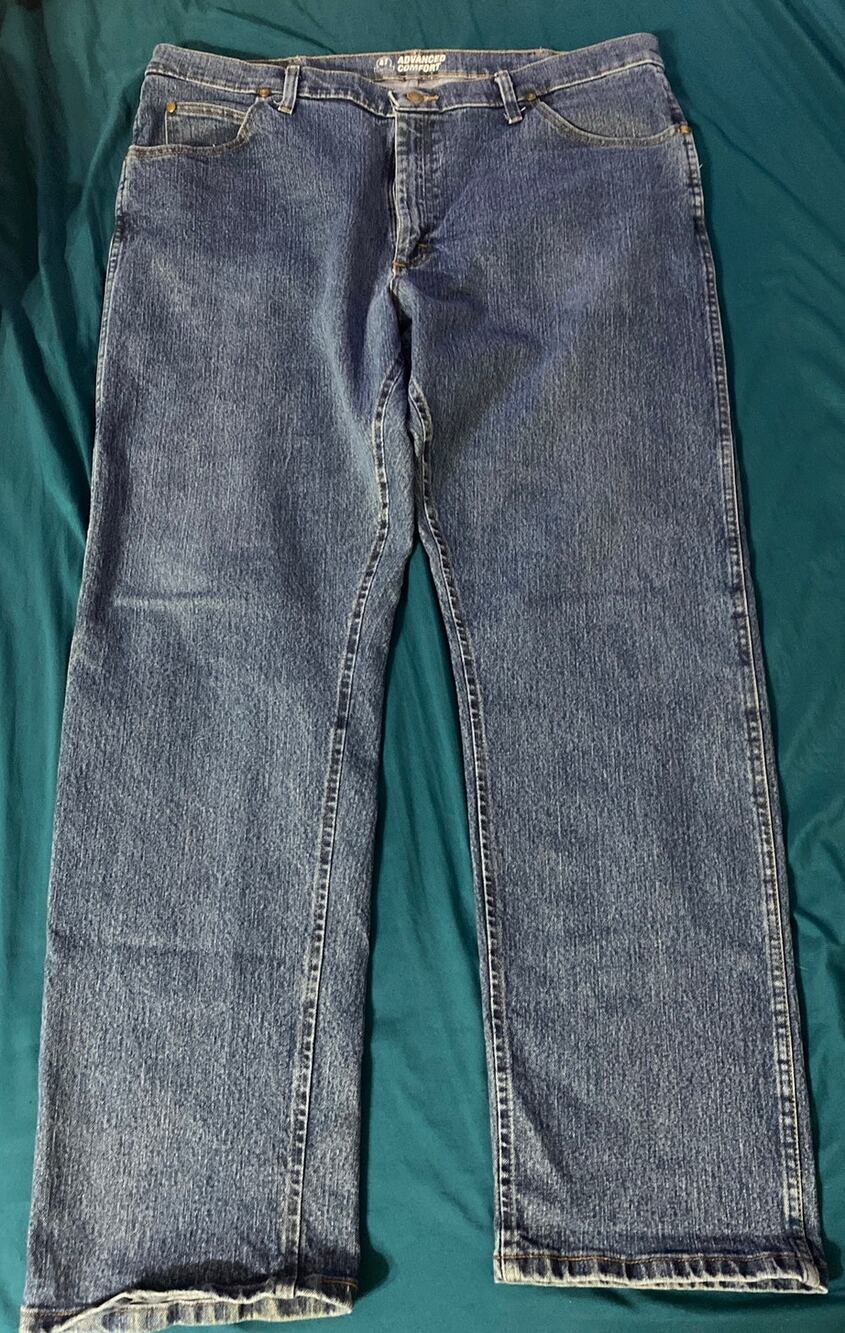 Wrangler 47 Advanced Comfort Regular Fit Mens Blue Jeans 40x32 (1047MACMS)